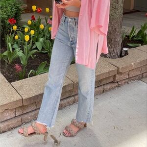 Agolde Light Wash Distressed Jeans